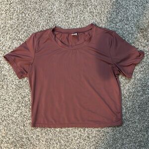 Dusty Rose Short Sleeve Crop Top